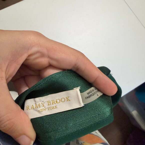 Ramy Brook Iris Satin Palazzo Pants Emerald Green Size 4 - Picture 6 of 11